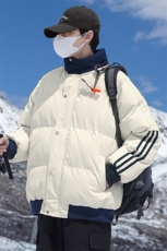 新款宽松棉衣男士立领加厚保暖防寒冬装外套三条杠棉服6667-P60，男装棉衣，星座1403A