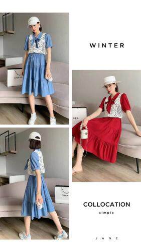 夏季新款，真两件连衣裙，现货，女装连衣裙，依柏璐