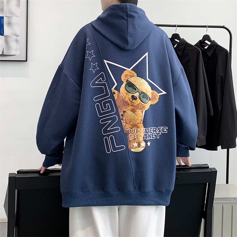 2024春季上新学生长袖T恤拼接印花连帽运动卫衣男486-P45控价68,男装卫衣,电商A441-1