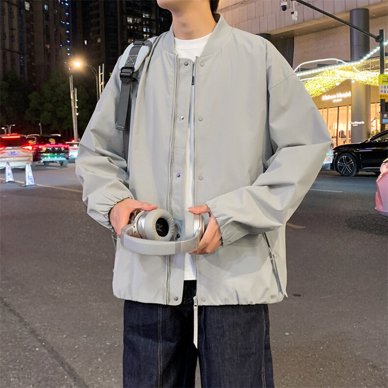 秋季大码外套美式潮牌高级感宽松立领夹克上衣JK02530-P75,男装夹克,星座308B-2