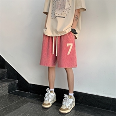 港风重磅320G纯棉水洗做旧休闲裤卫裤A014-DY2327-P45控58，男装休闲裤，电商A014