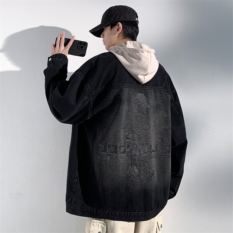 特批P60无差价25春新设计感可拆卸连帽牛仔服夹克男大码外套NJ152，男装夹克，电商A001