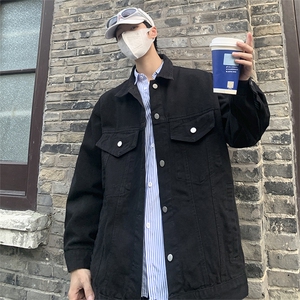 牛仔外套男秋季复古工装休闲夹克ins潮牌百搭翻领上衣 W7819-P55图片