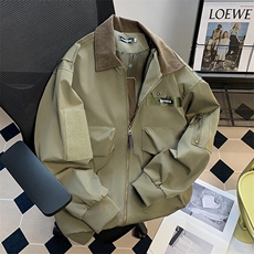 户外设计感拉链外套男装宽松高级机车服工装夹克棒球服W5907-P70，男装夹克，星座412-2