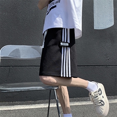 五分裤男士韩版潮流三条杠拼色帅气2024夏季ins五分裤K5517-P33，男装牛仔裤，星座412-2