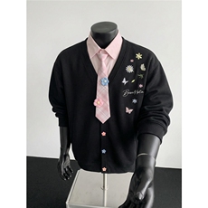 现货春秋卫衣开衫重磅高品质假两件外套带领带1016-1Y140P89K148，女装短外套，星座1016-1（原电商B408-1）