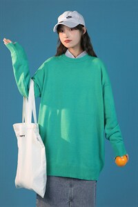 毛衣圆领纯色2024秋冬新款针织衫中性风男女上衣A161-2-M001-P35图片