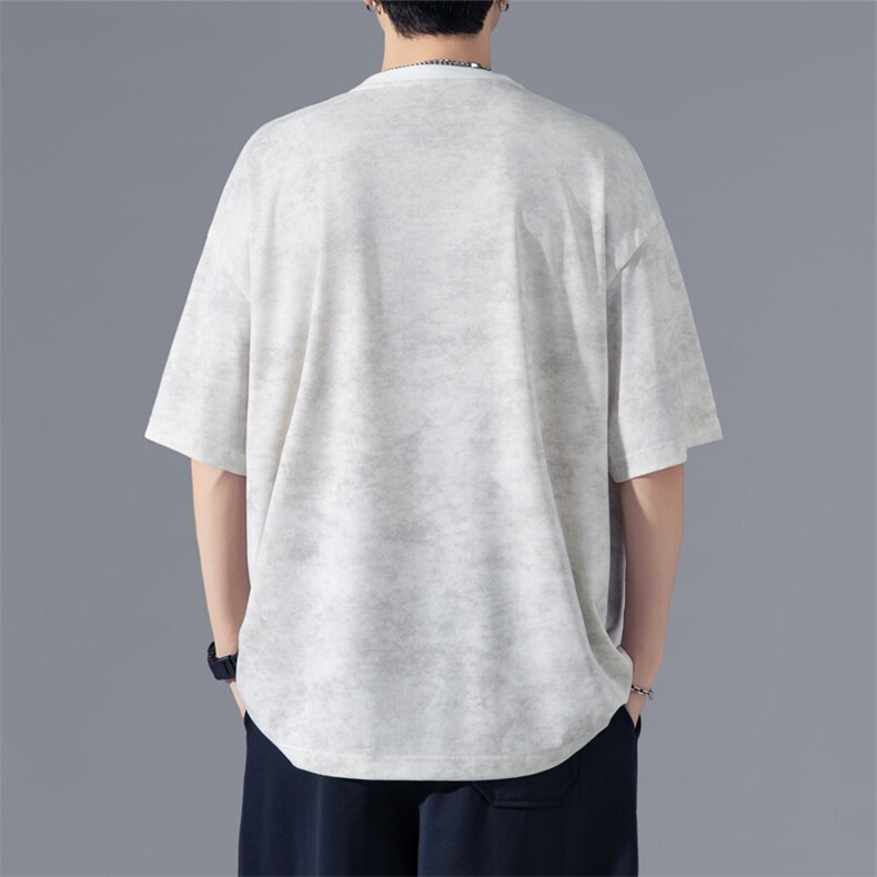 GENIOLAMODE潮牌提花肌理感短袖t恤男士夏季2025新款美式复古上衣,男装T恤,电商A022