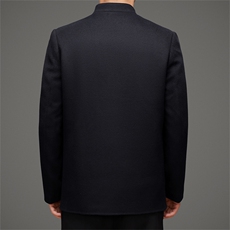 秋冬羊毛唐装羽绒服男士短款保暖时尚盘扣立领羊毛上衣加厚毛呢，男装羽绒服，钱塘6003（原4033）