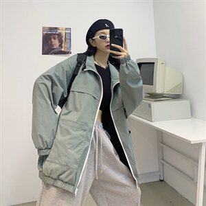 518-J 秋季中性夹克男女港风外套潮流百搭图片