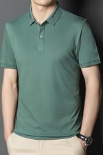 2023夏季冰丝薄款短袖t恤男中年商务翻领休闲POLO衫时尚百搭男装，男装T恤，电商B212（原钱塘6029）