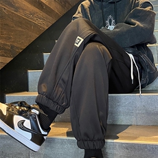 加绒加厚休闲运动卫裤男美式针织束脚裤715-6-BX16P55（控78），男装休闲裤，星座715-6