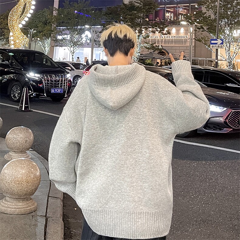 连帽毛衣男秋冬新款痞帅慵懒风宽松套头情侣针织衫外套MY017-P50,男装针织衫/毛衣,星座308B-2