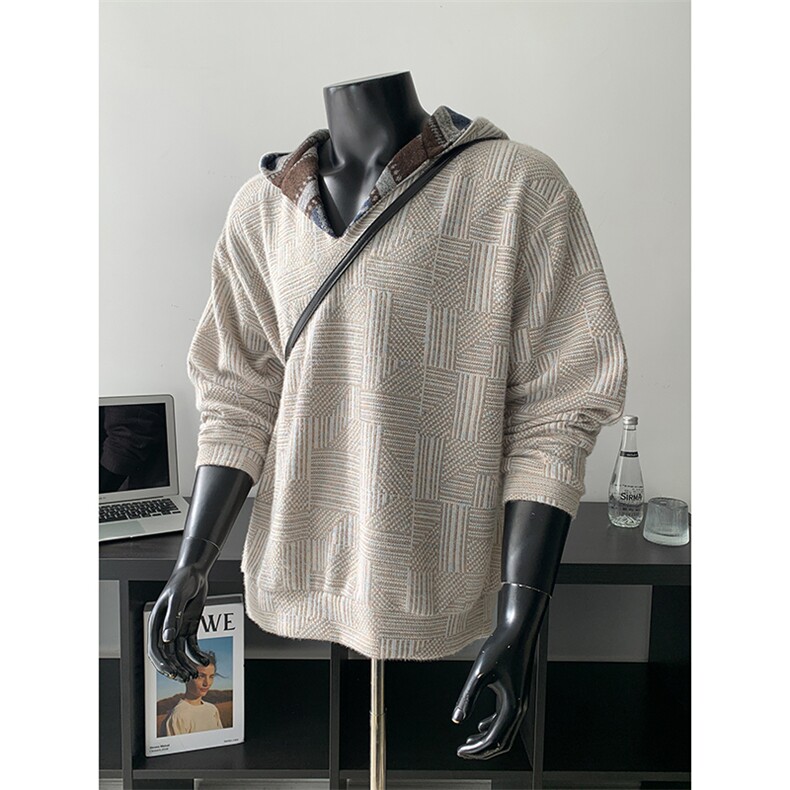 怀旧美式风格肌理卫衣穿搭氛围感纹理复古时髦卫衣HY900TP45控88,男装卫衣,电商A102B