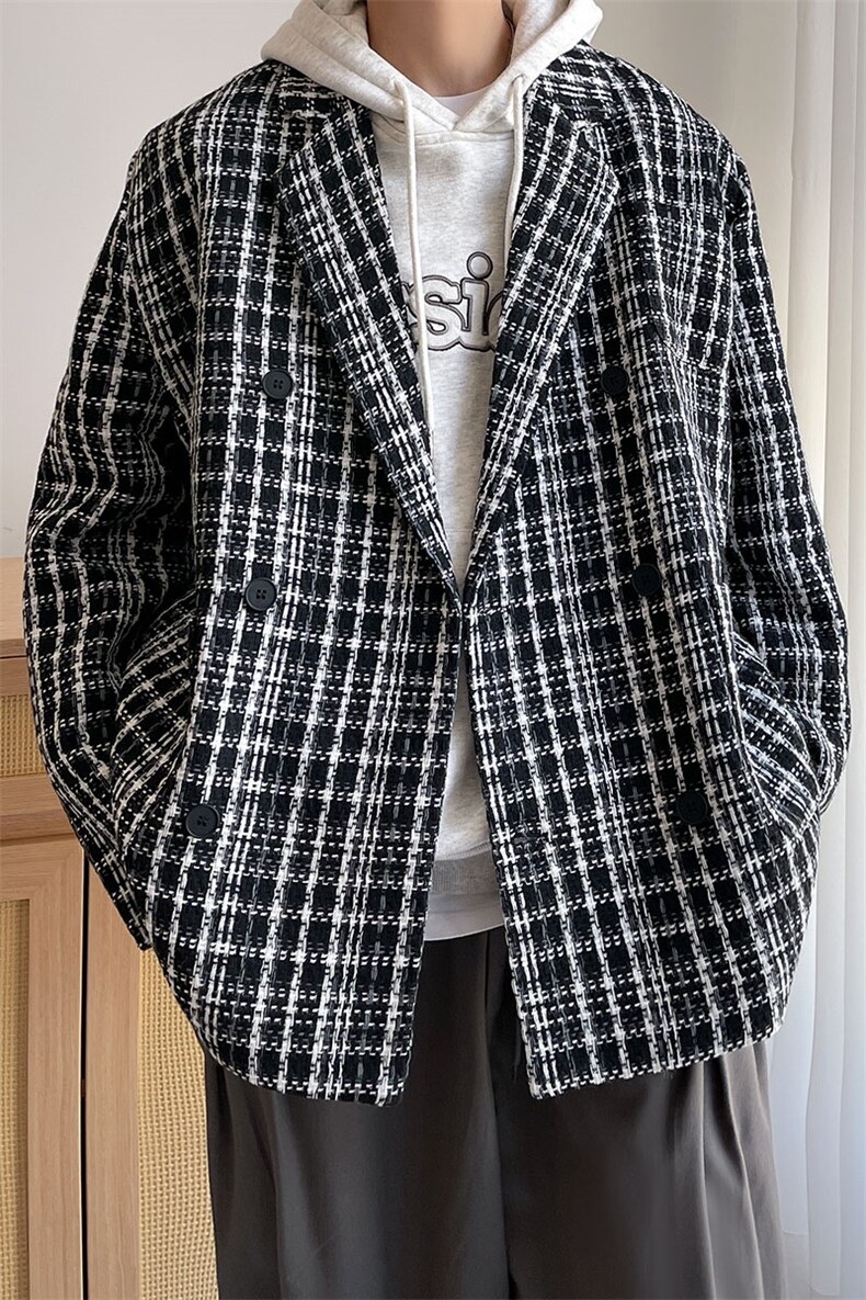小香风外套男春秋季百搭休闲小西装男士韩版潮流A071-X08-P98,男装西服套装,电商A071