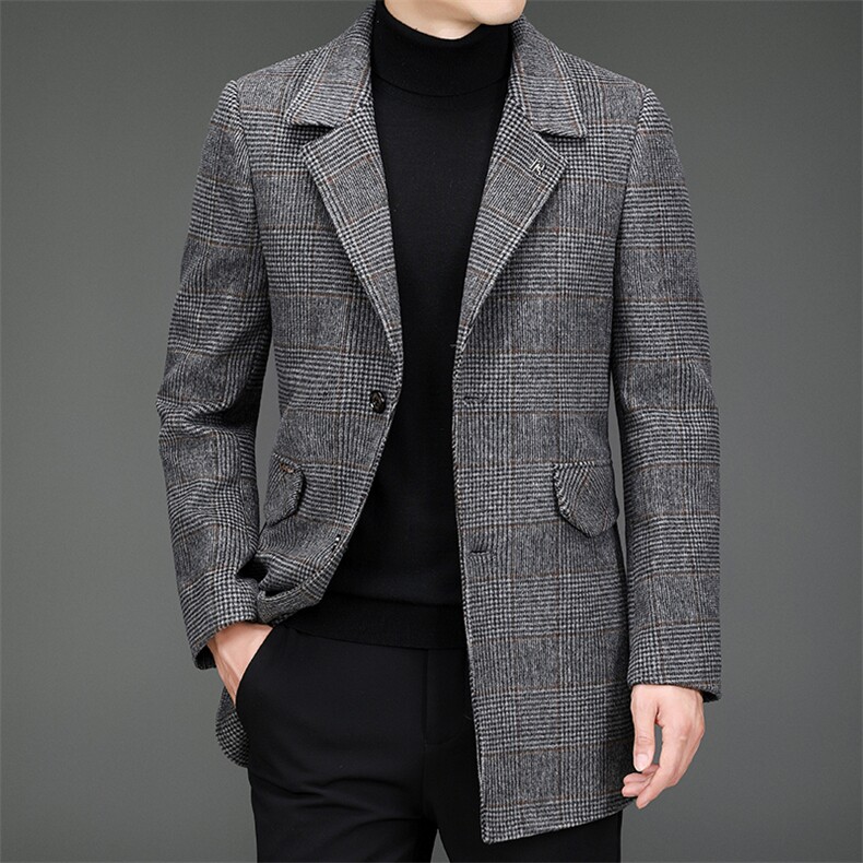 BAMJ-82107钱塘2020-2秋冬款新款中年男士休闲百搭毛呢外套P245图片