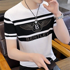 7381-P50夏季休闲时尚短袖毛衣男打底衫欧货T恤潮牌针织衫，男装T恤，电商D310B-1