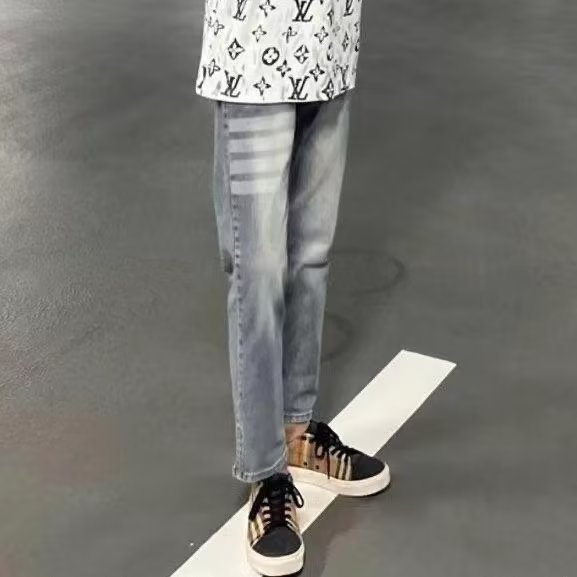 1506-1/K9991/P42潮男四道杆印花水洗牛仔裤男直筒显瘦复古牛仔裤,男装牛仔裤,星座1506-1