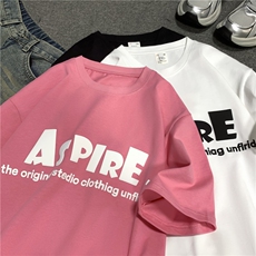 现货重磅260克纯棉发泡印花美式大版型宽松短袖T恤T121-P28-控58，男装T恤，电商D309