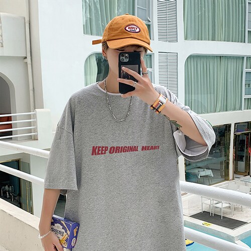 DX17071-P20纯棉短袖t恤男大码半袖打底衫宽松体恤衫港风,男装T恤,电商A040