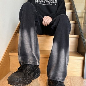 现货 春夏美式VIBE高街扎染微喇叭裤男显瘦百搭牛仔裤 K681-P50图片