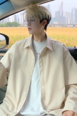 ！2025春季新款男士条纹衬衫重磅简约衬衣CS02特P50，男装衬衫，电商B220