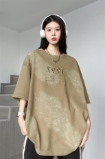 宽松圆领小众设计感休闲上衣复古美式质感时尚T恤HY322TP35控58，男装T恤，电商A102B