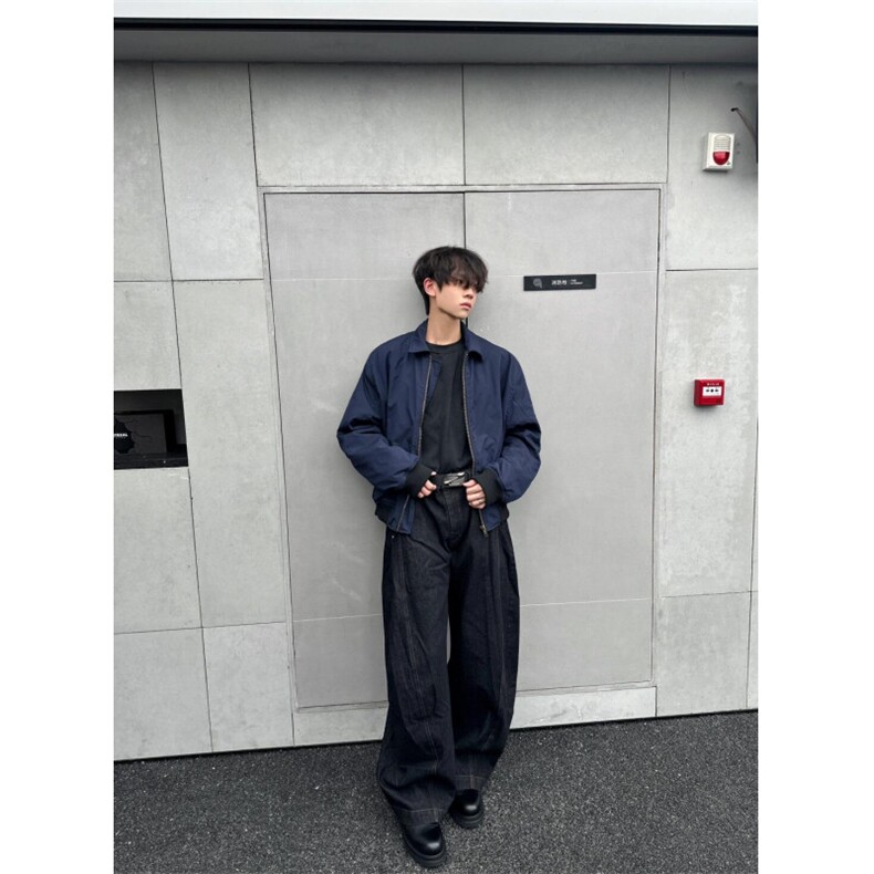 【有货】cleanfit藏青短款外套男美式高街飞行员夹克P15LL-特P55,男装夹克,星座1007（原301D）