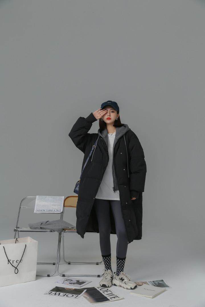 (现货)2021订单款带帽两用长羽绒，其它，墨写