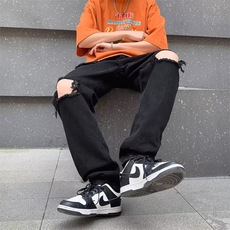 牛仔裤男夏季潮大码休闲裤子破洞牛仔裤N300P38,男装牛仔裤,星座1116-2
