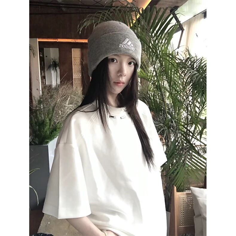 抖音得物品质二开240克宽松纯棉美式高街痞帅潮牌金属装饰短袖T恤,男装T恤,电商A486-1