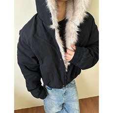 现货高品质美式高街冬季重磅硬挺短款座山雕毛领棉衣男女加厚外套，男装棉衣，电商A486