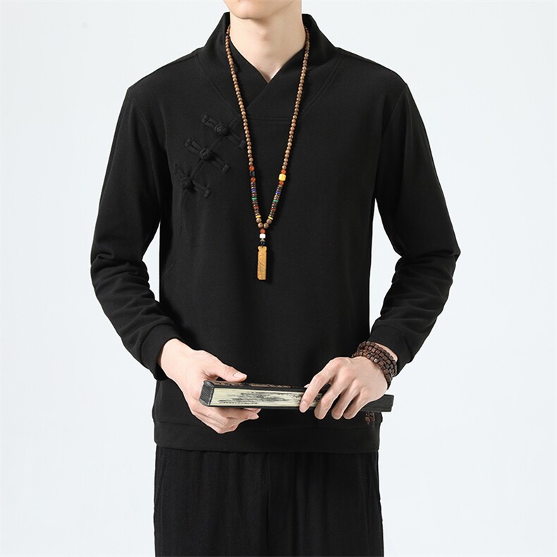 2026新款秋冬风长袖卫衣汉服盘扣中式保暖打底衫2378-P60,男装T恤,星座1105-3