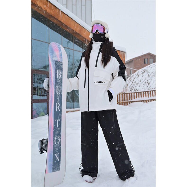 冬新加棉加厚单板双板防风袖滑雪衣裤男女HF57+HK1158J加绒-P285，男装休闲套装，电商A001