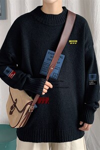 ！2023秋冬新款男士潮牌半高领毛衣百搭潮流针织衫M616P50图片