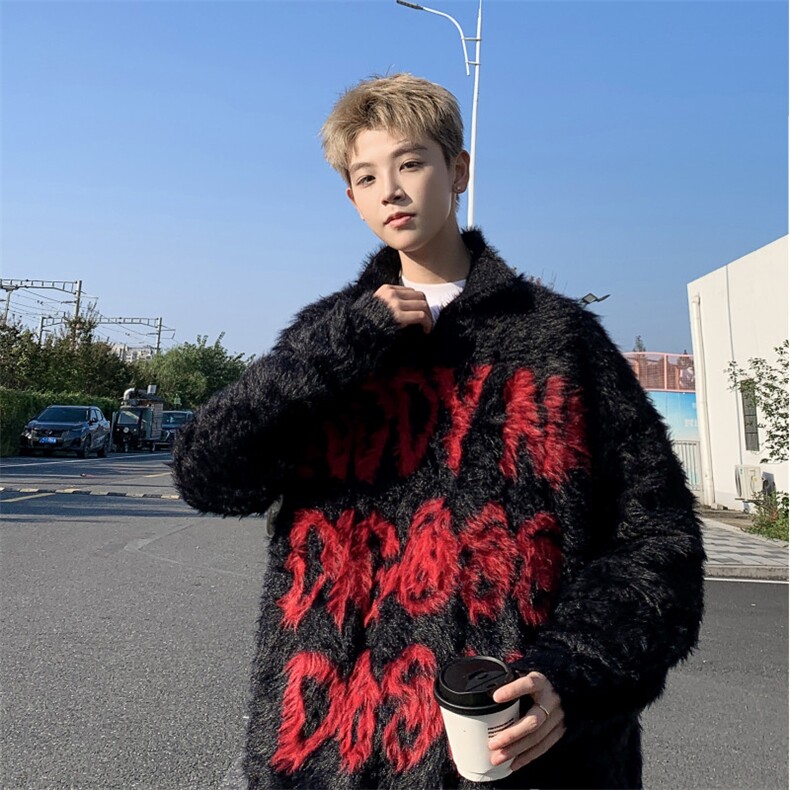 B422P57秋冬毛衣水貂绒保暖打底衫字母毛衣,男装针织衫/毛衣,星座512-6