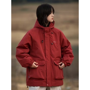 1506-1/JW0031/P62山系户外机能连帽冲锋衣防风工装口袋外套男女图片