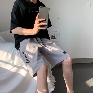 夏季薄款七分裤男宽松透气短裤潮流抽绳收口运动中裤D图片