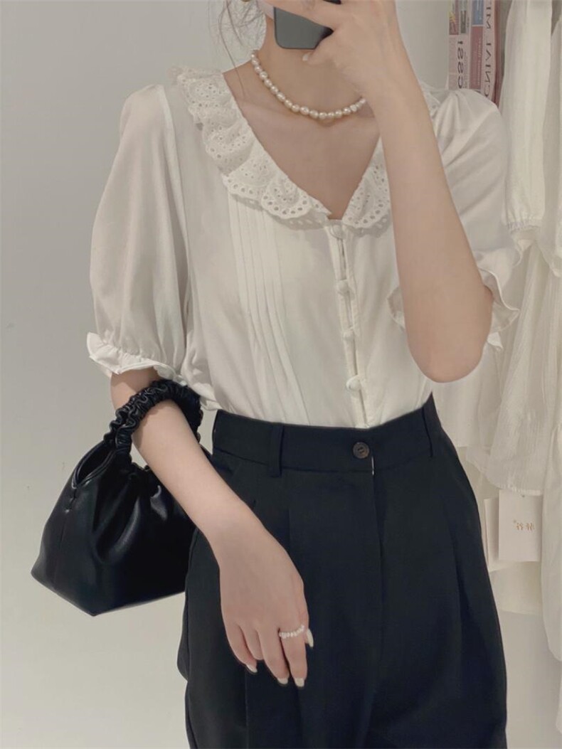 韩系花边小衫，其它，驿谷