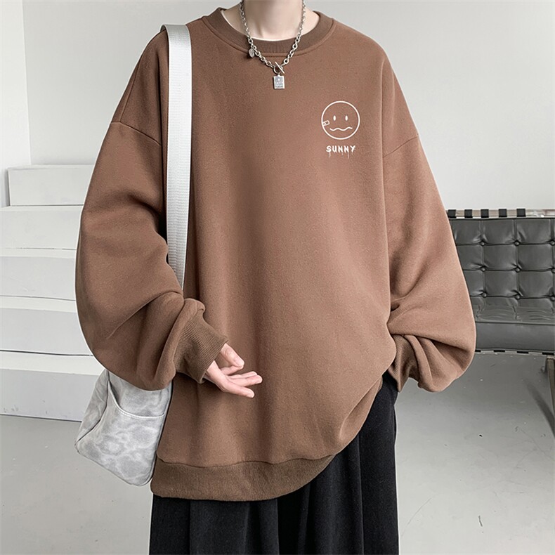 秋季圆领卫衣男大码韩版宽松长袖外套S6072-P28加绒款P33,男装卫衣,电商A040