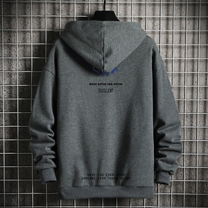 WY2120-P40 纯棉连帽卫衣男大码运动帽衫宽松薄外套 网格挂拍图片