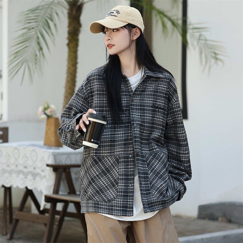 初冬加厚格子外套917-1-25151P90,女装短外套,星座917-1