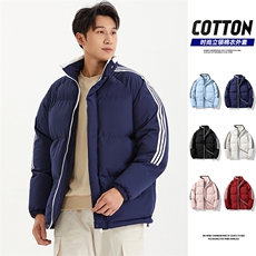 织带条纹三条棉服冬季男女情侣棉衣面包连帽服YY9880，男装棉衣，星座1206（原A206）