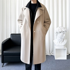 大货假两件精品-毛呢男大衣男风衣男中长款大码F760-P135爆景C，男装风衣，星座401