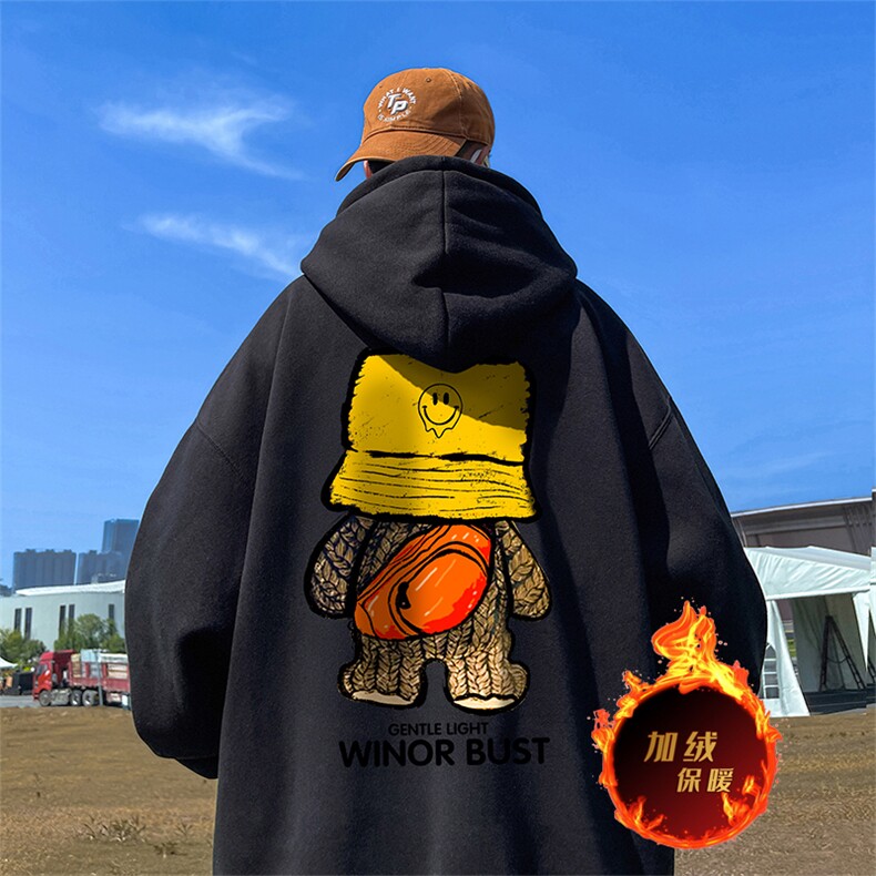 500克重磅秋冬美式加绒加厚卫衣外套DL126常规特P35绒特P40,男装卫衣,电商A486