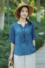 【现货】夏季新款纯苎刺绣上衣+仙女裤，其它，依鼎衣典