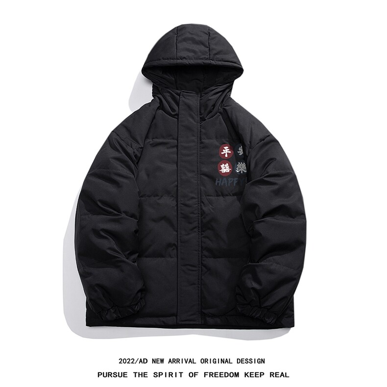 白底22冬季潮流印花保暖宽松纯色连帽羽绒服YR1307P195控258,男装羽绒服,电商A247-1