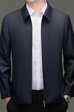 XL-N82203秋冬新款男士夹克翻领商务休闲领导服男装纯色羊毛外套，男装夹克，电商B360