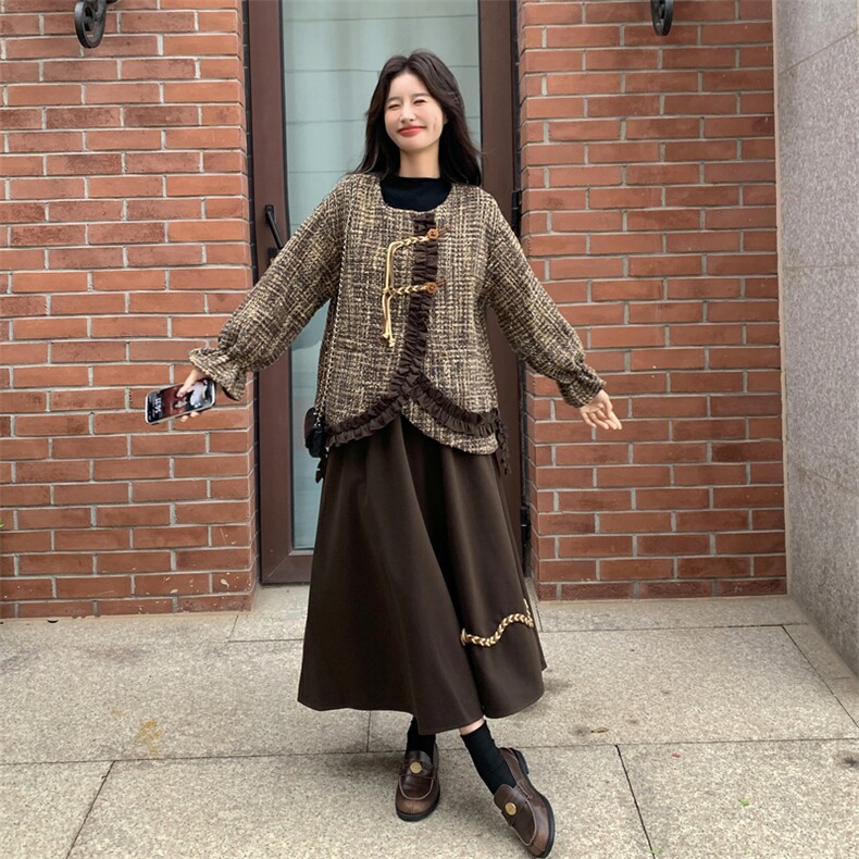 数据好有货复古中式毛呢套装5263P205K318,女装套装/套裙,2C176