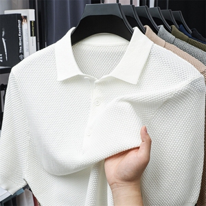 DY5328直播纯棉菠萝纹针织短袖polo衫新款,男装Polo衫,钱塘207-1